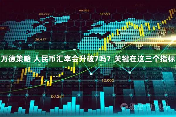 万德策略 人民币汇率会升破7吗？关键在这三个指标