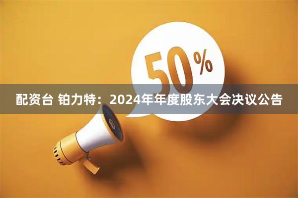 配资台 铂力特：2024年年度股东大会决议公告