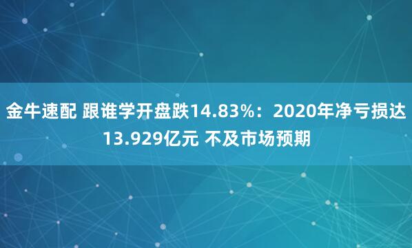 金牛速配 跟谁学开盘跌14.83%：2020年净亏损达13.929亿元 不及市场预期